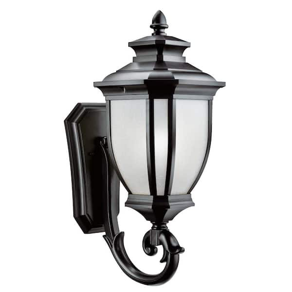 Salisbury 1-Light Black Outdoor Hardwired Wall Lantern Sconce with No Bulbs Included (1-Pack)