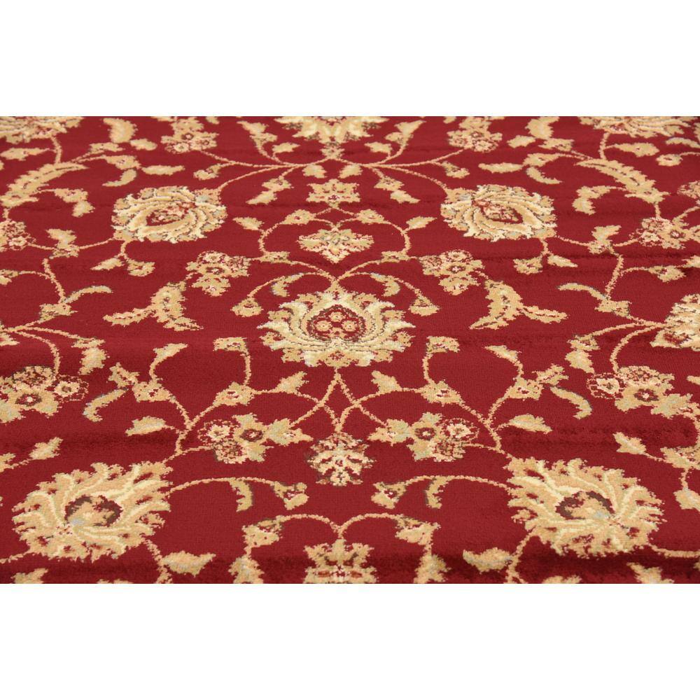 Elegant Red Square Synthetic Floral 8' Indoor Area Rug