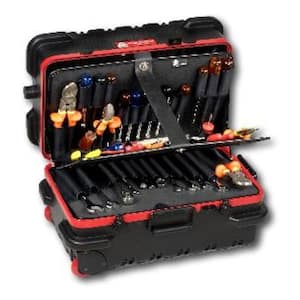 14 in. Slim Line Military-Style Wheeled Tool Case in Black