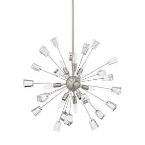 Kimberly 9-Light Crystal and Brushed Nickel Sputnik Chandelier