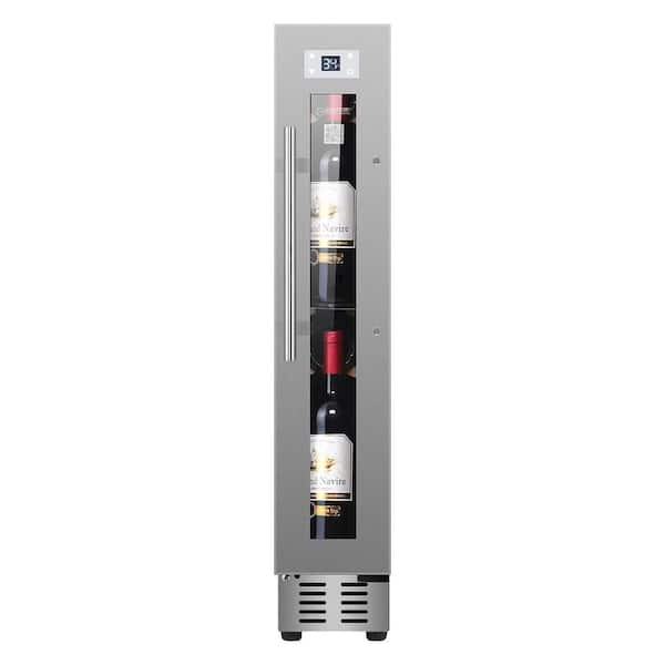 9-Bottles Wine Cellar Cooling unit 1-Zone Freestanding/Built-In, in Stainless with Anti UV Glass Door and 7-Color LED