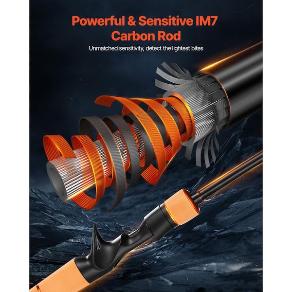 SKYSHALO Rod and Fishing Reel Combo Ceramic Guides IM7 Carbon Fiber Baitcasting 6 Plus 1 BB System, 7.0:1 Gear Ratio, Cork Handle SKYSHALO Rod and Fishing Reel Combo Ceramic Guides IM7 Carbon Fiber Baitcasting 6 Plus 1 BB System, 7.0:1 Gear Ratio, Cork Handle