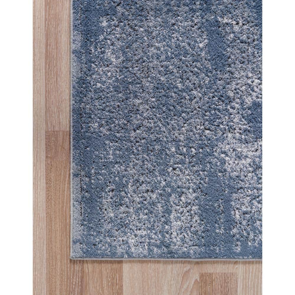 Blue Medallion Synthetic Reversible 6' x 9' Area Rug