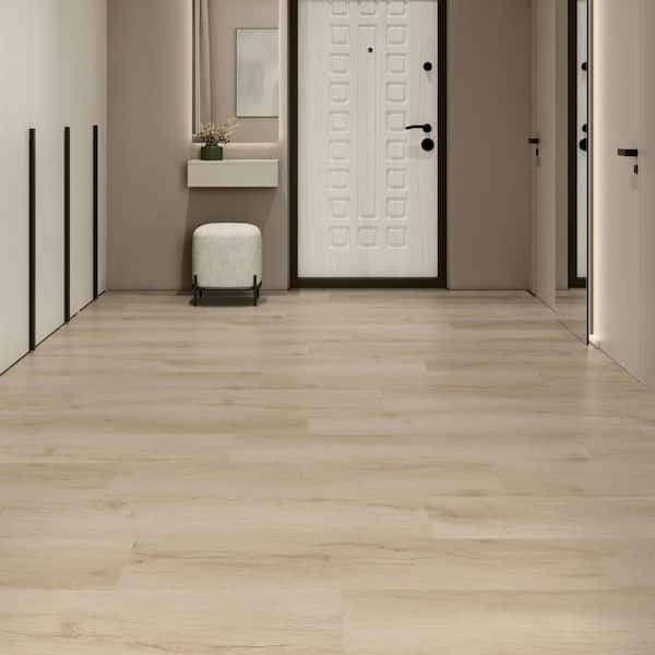 Vesinet Oak 22 MIL x 7 in. W x 48 in. L Glue Down Waterproof Luxury Vinyl Plank Flooring (42 sq. ft./Case)