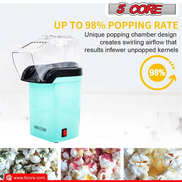1,100 W 64 oz. Sea Green Hot Air Popcorn Machine Hot Air Electric Popp