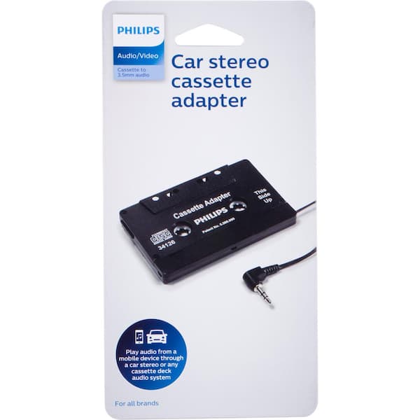 Philips Universal 3.5mm Audio Adapter, Car Cassette to Headphone Jack in  Black SJM2300H/27 - The Home Depot