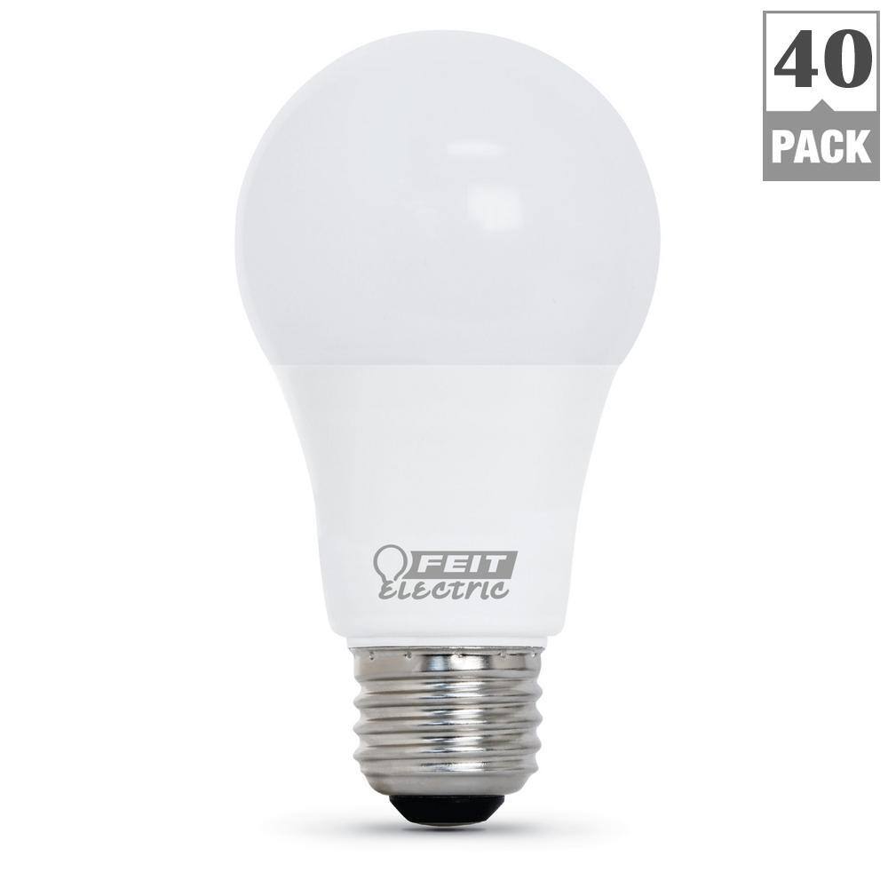 60-Watt Equivalent A19 Non-Dimmable 90+ CRI General Purpose E26 Medium Base LED Light Bulb, Daylight 5000K (40-Pack) price history on PriceWatchPro