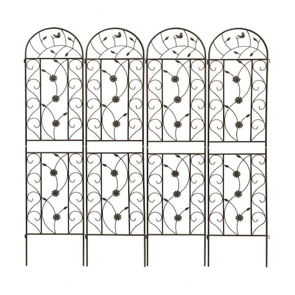 RESISTANT vertical ブラウン Dura-Trel 96 in. x 57 in. Mocha Vinyl PVC Winchester Trellis