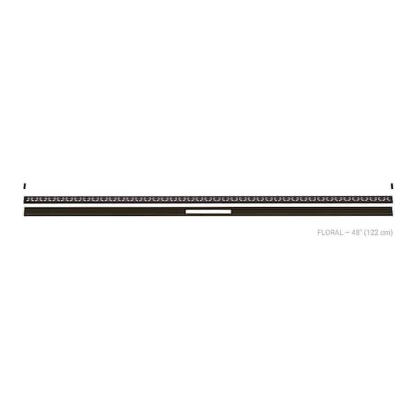 Kerdi-Line-Vario Bronze 48 in. Floral Grate and Channel Floor Installation Kit for Accessory
