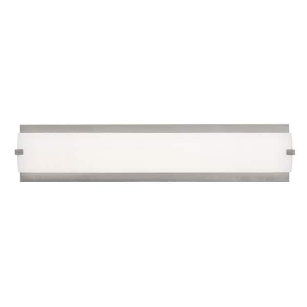 Axel 48 in. 1-Light Satin Nickel LED Vanity Light Bar with White Acrylic Shade