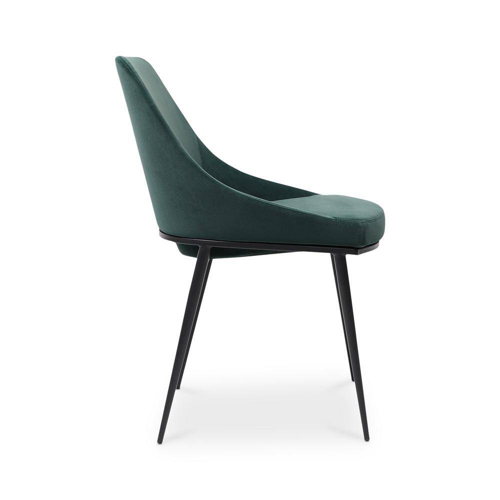 Vivian Green Velvet Upholstered Side Chair with Metal Legs - Set of 2