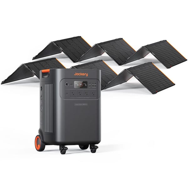 7200-Watt/14400-Watt Peak Solar Generator 5K Plus Push Button Start w/ 2-Pieces 500X Solar Panels for Whole-Home Backup