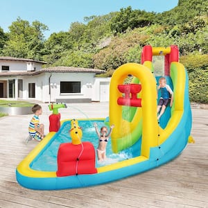 480-Watt Inflatable Water Slide Kids Bounce House with Blower