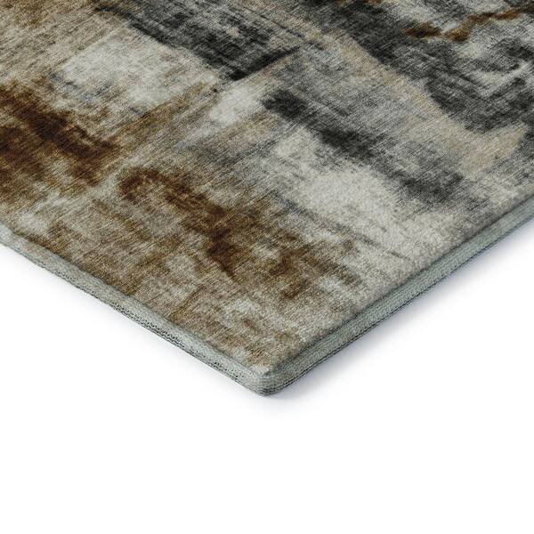 Mayfield Premium Machine Washable Abstract AMF1982 Taupe 10 ft. x 14 ft. Area Rug