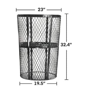 48 Gal. Steel Wire Mesh All-Weather Commercial Vented Outdoor Garbage Trash Can