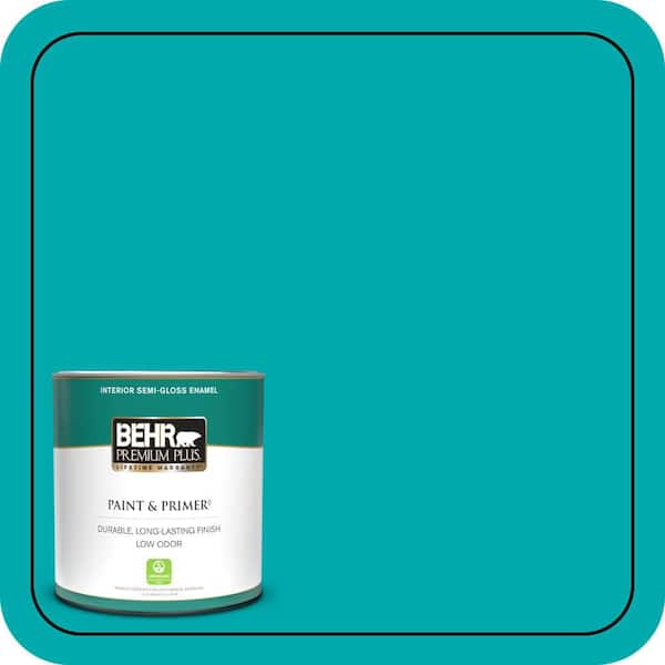 BEHR PREMIUM PLUS 1 qt. #P460-5 Fiji Semi-Gloss Enamel Low Odor Interior Paint & Primer