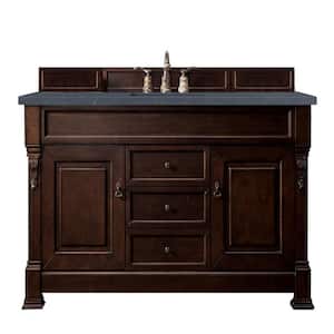 Brookfield 60 in. W x 23.5 in. D x 34.3 in. H Single Vanity in Burnished Mahogany with Quartz Top in Charcoal Soapstone
