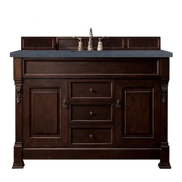 James Martin Vanities Brookfield 60 in. W x 23.5 in. D x 34.3 in. H Single Vanity in Burnished Mahogany with Quartz Top in Charcoal Soapstone