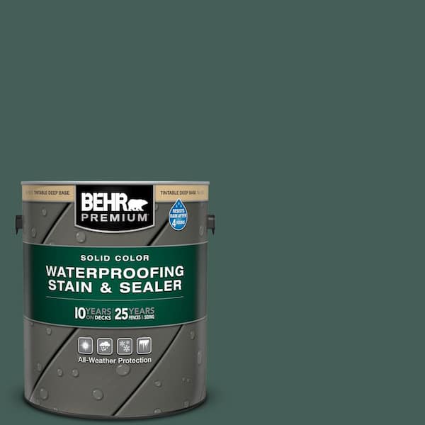 BEHR PREMIUM 1 gal. #SC-114 Mountain Spruce Solid Color Waterproofing Exterior Wood Stain and Sealer