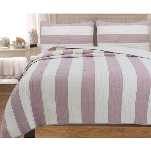 cream and purple bedding