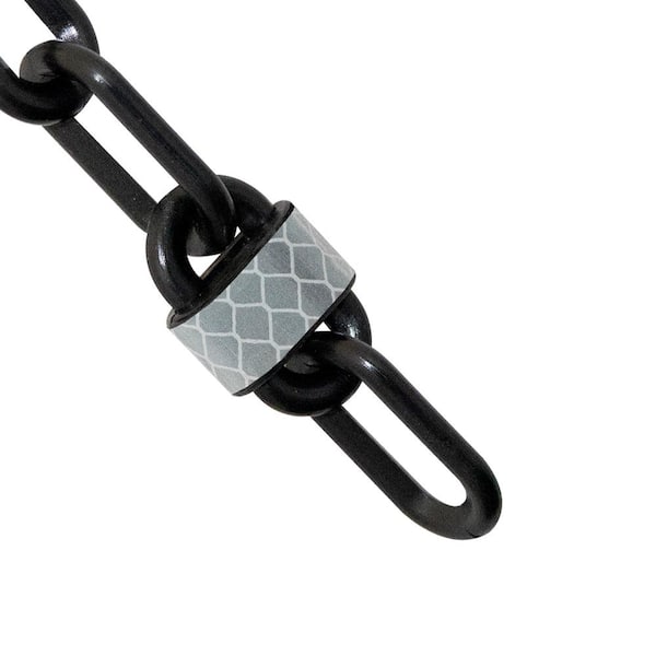 Mr. Chain 2 in. (#8,51 mm) x 100 ft. Black Reflective Plastic Barrier Chain