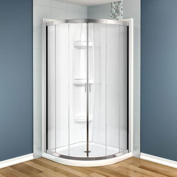 MAAX Intuition Neo-Round 32 in. x 32 in. x 73 in. Shower Stall in White