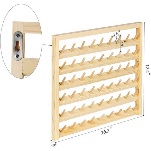 Oumilen 54-Spool Wall Mounted Wooden Sewing Thread Rack HT-BD005 - The Home  Depot
