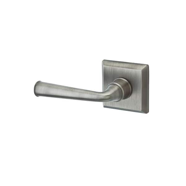 Baldwin Half Dummy Matte Antique Nickel Left Hand Federal Door Lever with Traditional Square Rose