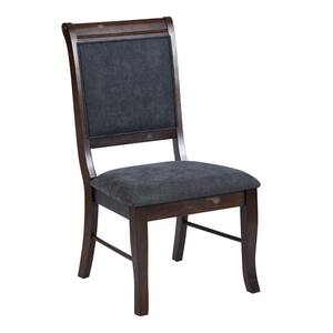 Zaim Brown Fabirc Upholstered Dining Chairs with Solid Wood Legs (Set of 2)