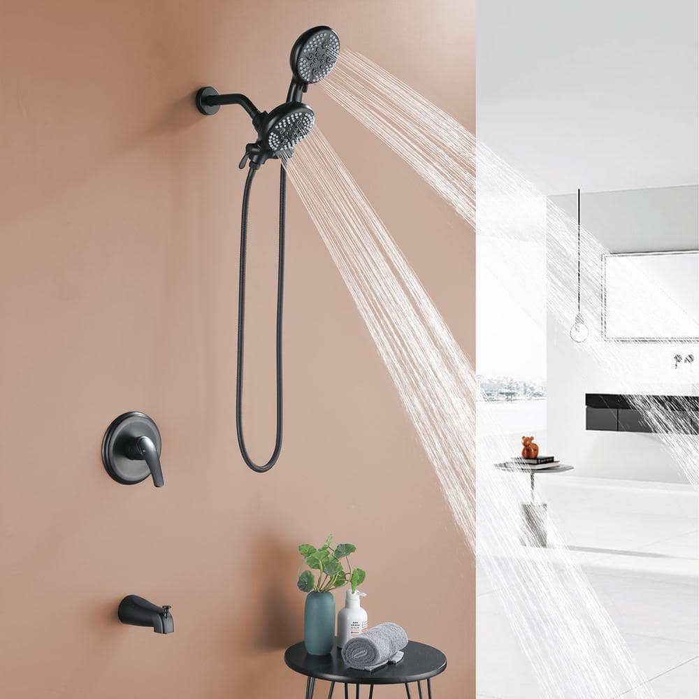 Matte Black Dual Shower Head System with Handheld