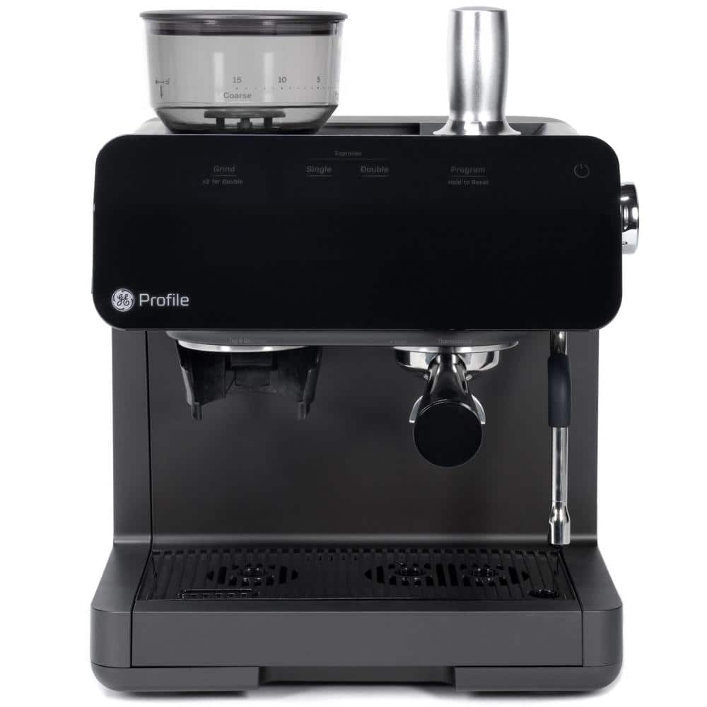Profile 1- Cup Semi Automatic Espresso Machine in Black w/ Built-in Grinder, Frother, Frothing Pitcher, WiFi Connected