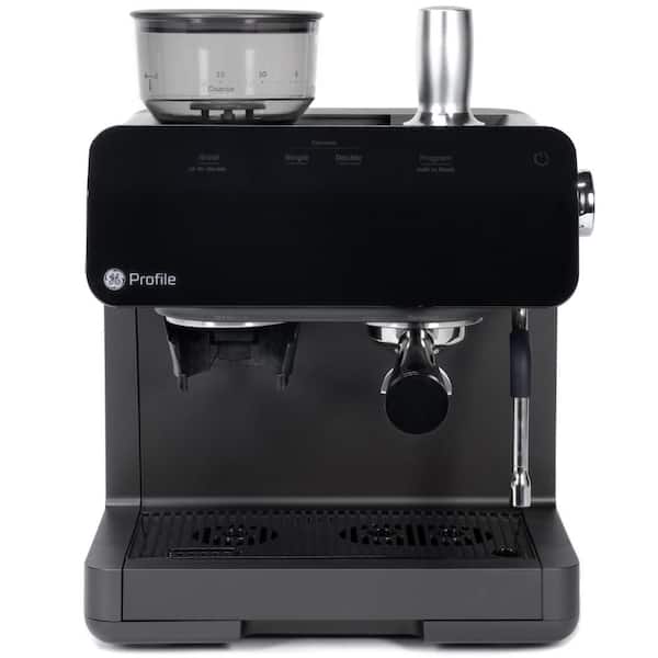 GE Profile 1- Cup Semi Automatic Espresso Machine in Black w/ Built-in Grinder, Frother, Frothing Pitcher, WiFi Connected