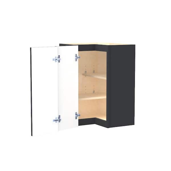 Franklin 21 in. W x 21 in. D x 30 in. H Assembled Plywood Wall Kitchen Corner Cabinet in Valiant Onyx with Shelves
