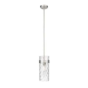 Fontaine 5.5 in. 1-Light Pendant Brushed Nickel with Clear Glass Shade