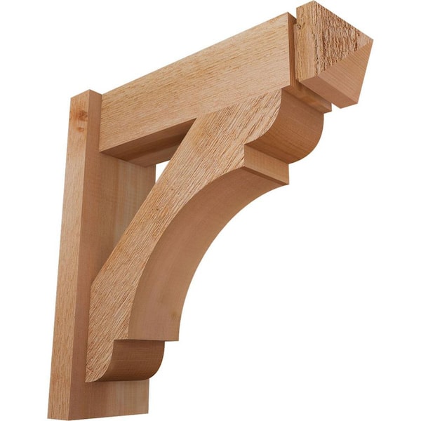 Ekena Millwork 6 in. x 20 in. x 20 in. Western Red Cedar Olympic Arts and Crafts Rough Sawn Outlooker