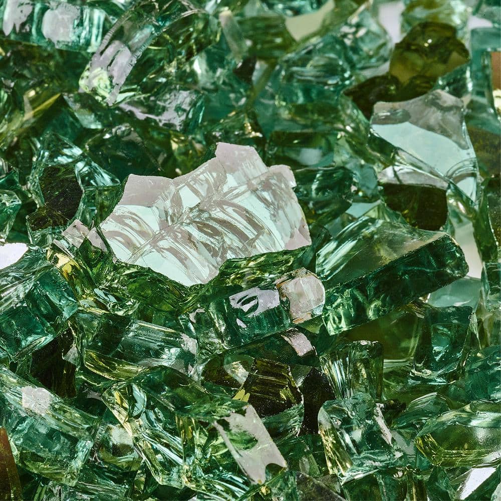 Pine Mountain Green Reflective Fire Glass, 10 lbs