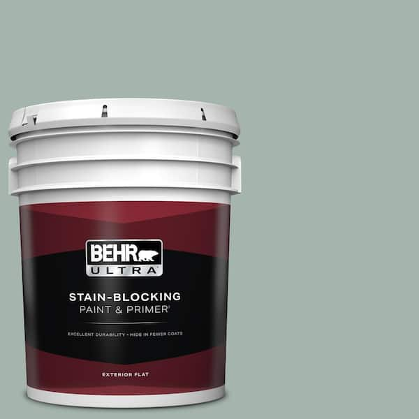 BEHR ULTRA 5 gal. #460E-3 Smokey Slate Flat Exterior Paint & Primer