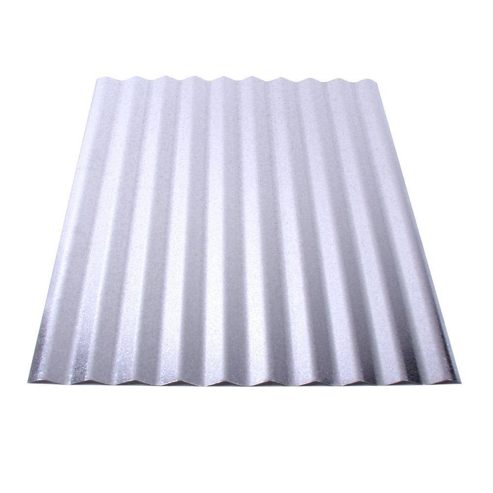 Fabral 10 ft. Galvanized Steel Corrugated Roof Panel 4736052000