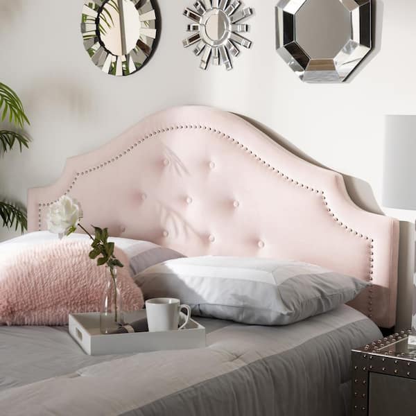 Baxton Studio Cora Light Pink King Headboard 154 9320 HD The