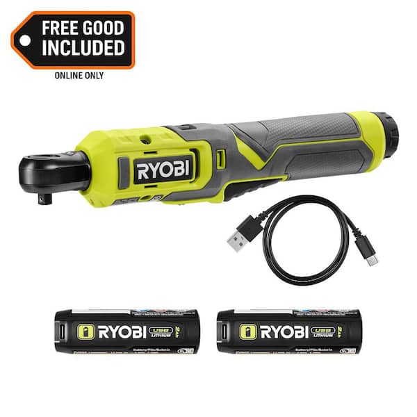 USB Lithium 1/4 in. Ratchet Kit with 2.0 Ah Battery and USB Charging Cable with USB Lithium 2.0 Ah Battery