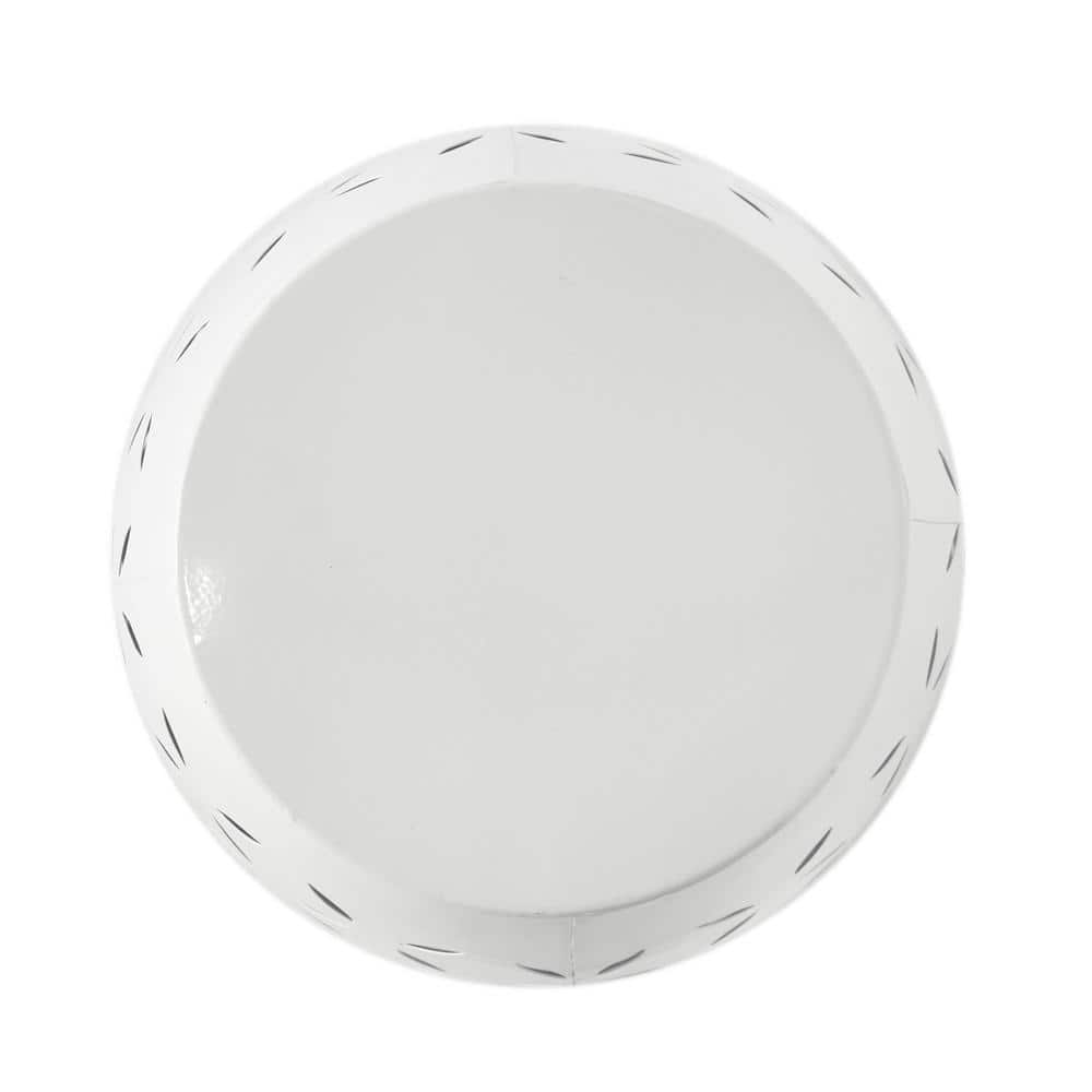 White Iron 12.25" Round Outdoor Patio Side Table