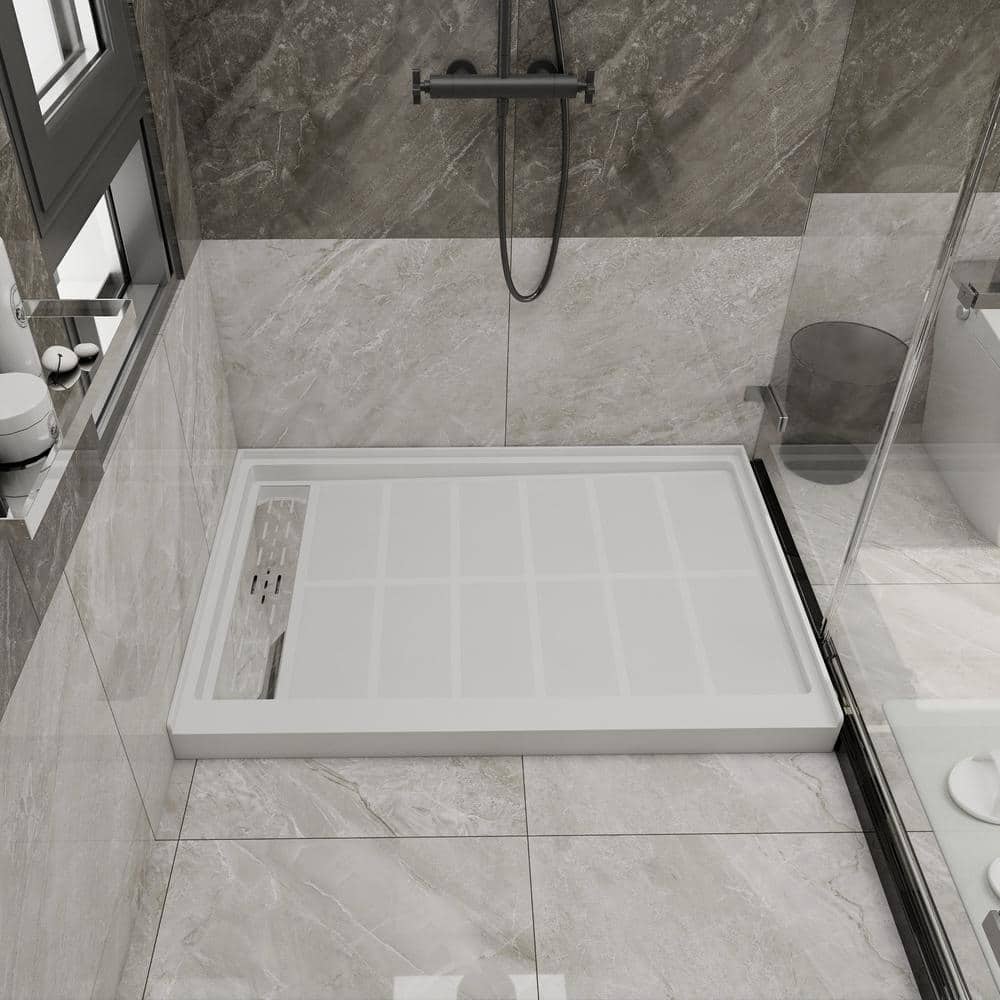 ARTCHIRLY 48 in. L x 32 in. W SingleThreshold Alcove Shower Pan Base