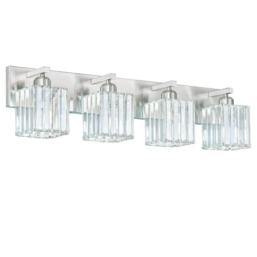 28.34in 4-Lights Sand Nickel Crystal Vanity Lights Over Mirror for Bathroom price history on PriceWatchPro