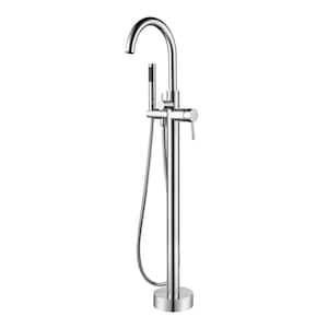 Freestanding 16 GPM Tub Filler with Diverter in Chrome
