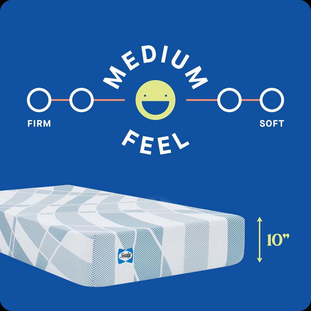 Full Size Blue and White Gel Memory Foam Mattress