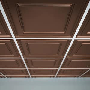 Oxford Faux Bronze 2 ft. x 2 ft. Lay-in Ceiling Panel (Case of 6)