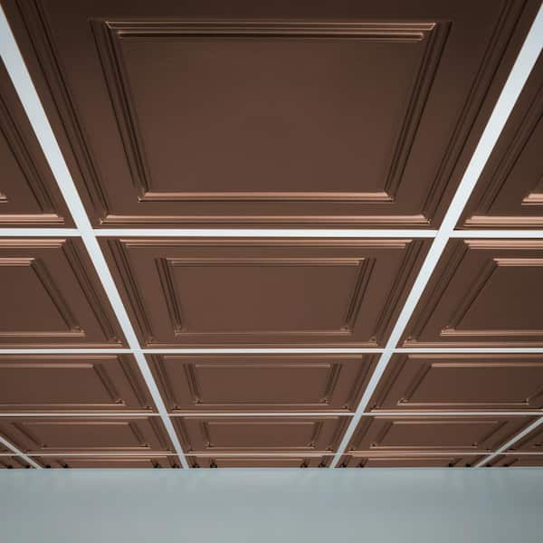 Oxford Faux Bronze 2 ft. x 2 ft. Lay-in Ceiling Panel (Case of 6)