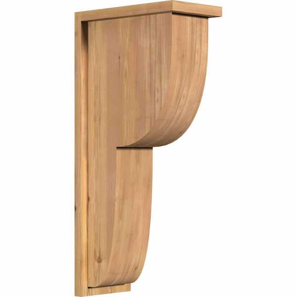 Ekena Millwork 7-1/2 in. x 14 in. x 30 in. Western Red Cedar Crestline Smooth Corbel with Backplate