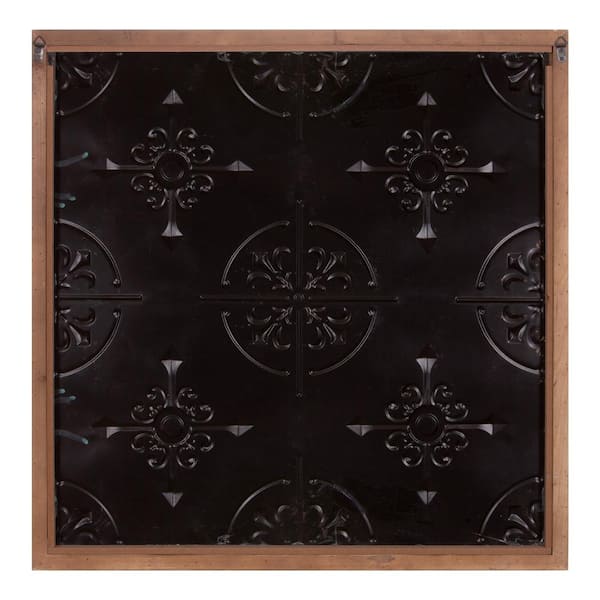 Pinnacle Metal And Wood Emerald Green Quatrefoil Medallion Framed Wall Art 1807 3865 The Home Depot