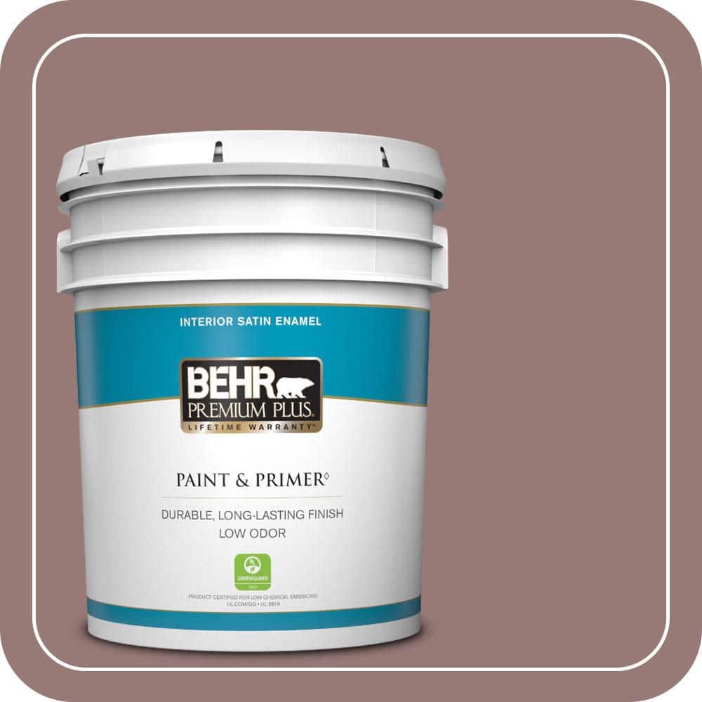 5 gal. #130F-5 Mushroom Basket Satin Enamel Low Odor Interior Paint & Primer price history on PriceWatchPro